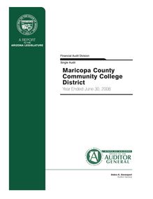 Maricopa County Community College District June 30, 2008 Single Audit