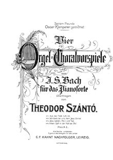 Partition complète, 4 Orgel-Choralvorspiele von J.S. Bach, Szántó, Tivadar