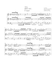 Partition complète, Aria en F major, F major, Bach, Johann Sebastian par Johann Sebastian Bach