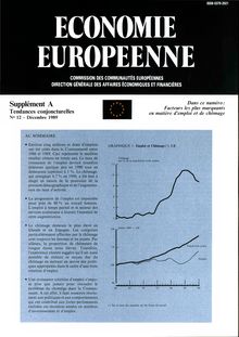ECONOMIE EUROPEENNE. Supplément A Tendances conjoncturelles N° 12 - Décembre 1989
