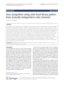 Face recognition using color local binary pattern from mutually independent color channels