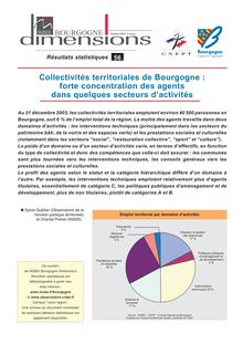 Collectivités territoriales de Bourgogne : forte concentration des agents dans quelques secteurs d activités