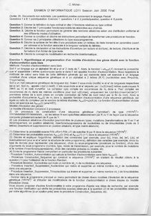 Algorithmique et programmation : niveau I 2000 Tronc Commun Université de Technologie de Belfort Montbéliard