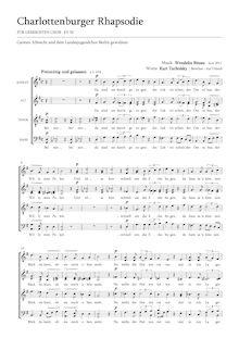 Partition chœur score, Charlottenburgian Rhapsody, Bitzan, Wendelin