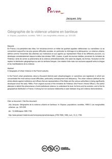 Géographie de la violence urbaine en banlieue - article ; n°3 ; vol.13, pg 323-328