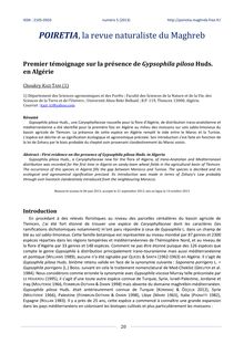 Premier témoignage sur la présence de Gypsophila pilosa Huds. en Algérie