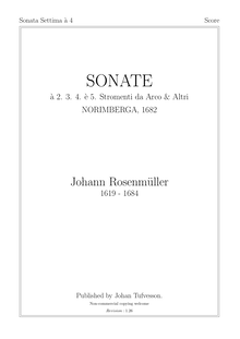 Partition Sonata No.7, Sonatae à 2,3,4 è 5 stromenti da arco et altri