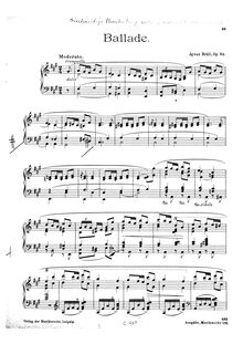 Partition complète, Ballade, Op.84, Brüll, Ignaz