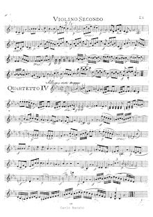 Partition violon II, corde quatuor No.17, Hunt Quartet, B♭ major par Wolfgang Amadeus Mozart