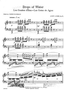 Partition complète, Les Gouttes d Eau, Caprice-Etude, Op.17, Drops of Water