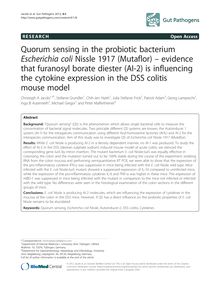 Quorum sensing in the probiotic bacterium Escherichia coli Nissle 1917 (Mutaflor) – evidence that furanosyl borate diester (AI-2) is influencing the cytokine expression in the DSS colitis mouse model