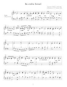 Partition luth (clavier instrument transcription), en Exitu Israel