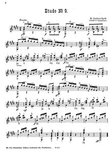 Partition No. 9, Esercizio, Op.48, Esercizio per la chitarra ( 24 pezzi della maggiore difficolta)