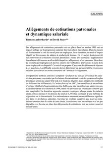 Allégements de cotisations patronales et dynamique salariale - article ; n°1 ; vol.429, pg 177-189