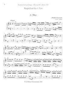 Partition , Duo, Premier Livre d’Orgue, Op.16, Corrette, Michel
