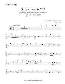 Partition enregistrement  2, 6 Trio sonates, Sonates en trio pour trois flûtes traversières sans basse par Joseph Bodin de Boismortier