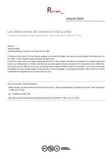 Les découvertes de Vienne-en-Val (Loiret) - article ; n°3 ; vol.8, pg 211-220