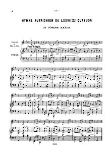 Partition de piano, corde quatuors, Op.76, Haydn, Joseph