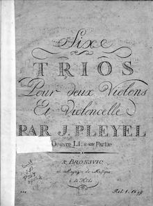 Partition violon 1, 3 corde Trios, B.413-415, Pleyel, Ignaz