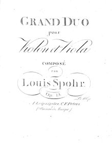 Partition parties complètes, Duet pour violon et viole de gambe par Louis Spohr