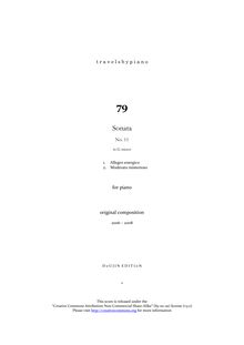 Partition complète, Piano Sonata No.11, G minor, Novegno, Roberto