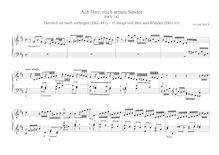 Partition , Ach Herr, mich armen Sünder, BWV 742, pour Neumeister Collection, BWV 1090-1120