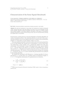 Characterization of the Sonar Signals Benchmark