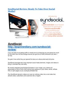 SyndSocial review & bonus - I was Shocked!