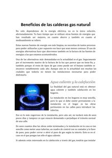 Beneficios de las calderas gas natural