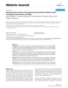 Assessing the burden of pregnancy-associated malaria under changing transmission settings