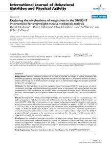 Exploring the mechanisms of weight loss in the SHED-IT intervention for overweight men: a mediation analysis