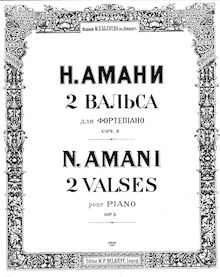 Partition complète, 2 Valses, 2 Вальса, Amani, Nikolay