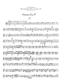 Partition cor 1, 2 (en F), Symphony No.3, Op.27 Sinfonia Espansiva