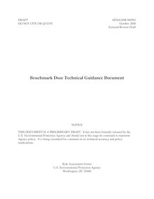 Benchmark Dose Technical Guidance Document