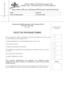 Physique - Chimie 2006 Concours GEIPI