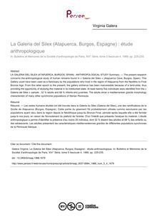 La Galeria del Silex (Atapuerca, Burgos, Espagne) : étude anthropologique - article ; n°4 ; vol.5, pg 225-235