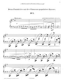 Partition complète, 2 Fantaisies sur des chansons populaires Russes, Op.2