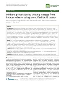 Methane production by treating vinasses from hydrous ethanol using a modified UASB reactor