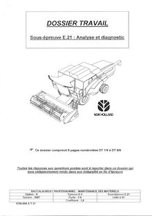 Analyse et diagnostic 2007 Agricoles Bac Pro - Maintenance des matériels