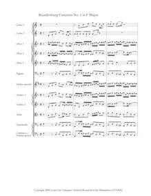 Partition complète, Brandenburg Concerto No.1, F major, Bach, Johann Sebastian par Johann Sebastian Bach