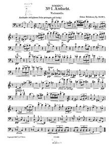 Partition de violoncelle, 3 pièces pour violoncelle et Piano, Op.53