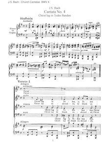 Partition complète, Christ lag en Todes[ ]banden, Christ lay in Death s Bonds par Johann Sebastian Bach