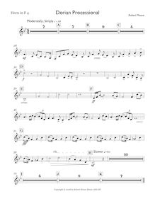 Partition cor 4 (en F), Dorian Processional pour Brass chœur, Moore, Robert