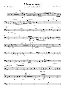Partition basse Trombone 1, A Song pour Japan, Verhelst, Steven