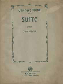 Partition couverture couleur,  pour 3 violons, Op.133, Moór, Emanuel