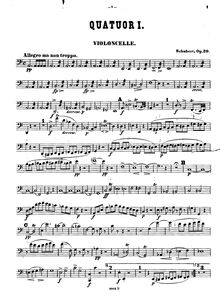Partition violoncelle, corde quatuor No. 13, Rosamunde Quartet, A Minor par Franz Schubert