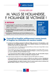 Couple exécutif - Manuel Valls se Hollandise, François Hollande se victimise !