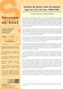 11/01 STATISTIQUES EN BREF - POPULATION ET CONDITIONS SOCIALES