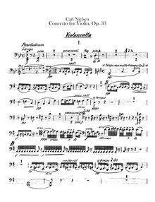 Partition violoncelle, violon Concerto, Op.33, Nielsen, Carl