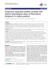 Chaperone expression profiles correlate with distinct physiological states of Plasmodium falciparumin malaria patients